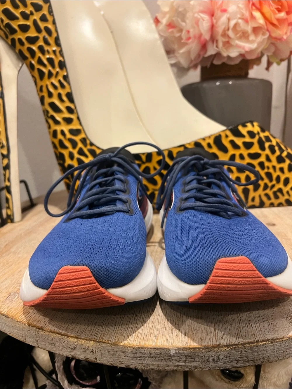 Brooks Glycerin 21 Women's Blue Running Shoes with Orange Accents Size 10.5